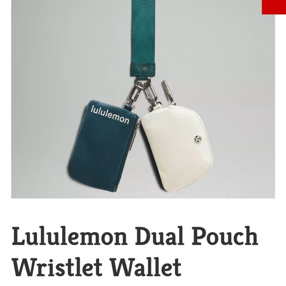 Lululemon Blue and White Dual Pouch Wristlet Wallet - Picture 1 of 3